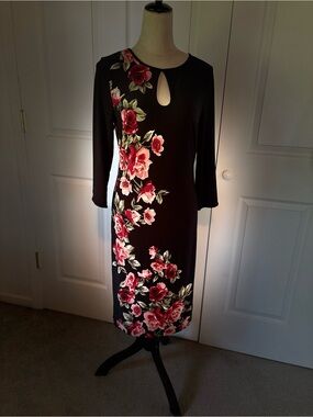 White House Black Market Dress 2-fer with Pink & Red Floral Print or all black!